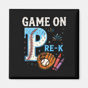 Pre-k back to school baseball drip ice cream game magnet