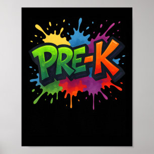 Pre-k Back To School Graffiti Teacher Boy Girl Kid Poster