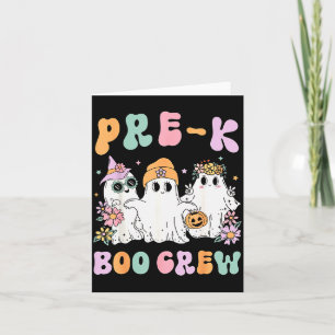 Pre-k Boo Crew Groovy Halloween Floral Ghost Pre K Card