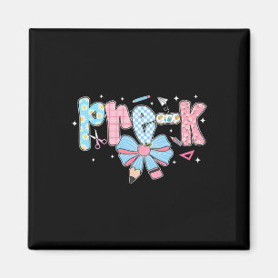 Pre-k Bow Pencil Chequered Funny Ck To School Magnet