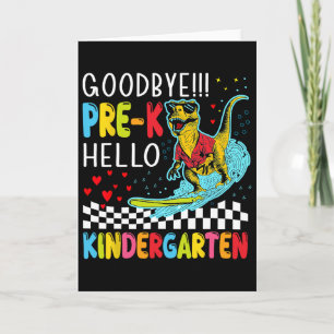 Pre-k Boys Last Day Of School Dinosaur T-rex Monst Card