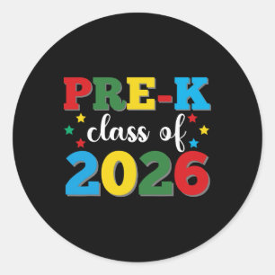 Pre-k Cl Of 2026 Graduation Summer For Preschool K Classic Round Sticker
