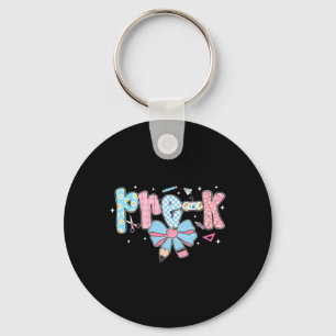 Pre-k Coquette Bow Ck To School First Day Of Schoo Key Ring