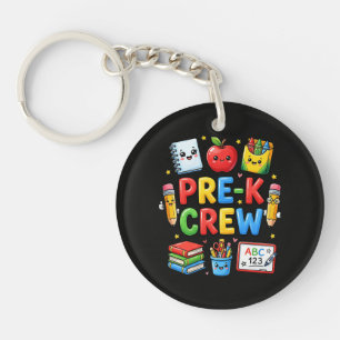 Pre K Crew Cute Preschool First Day School Student Key Ring