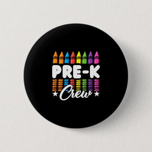 Pre-k crew teacher kids toddler team back to 6 cm round badge