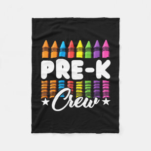 Pre-k crew teacher kids toddler team back to fleece blanket