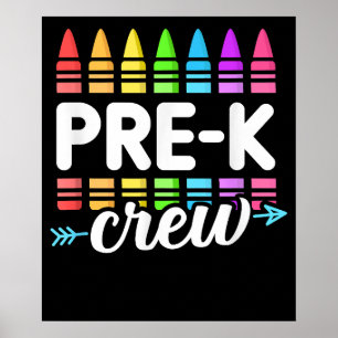 Pre-K Crew Teacher Team Back School Graduation Poster