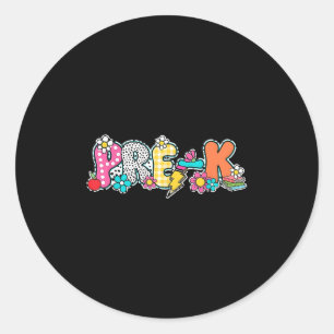 Pre-k Dream Team Back To School Dalmatian Dots Classic Round Sticker