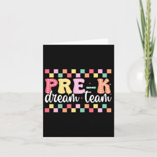 Pre-k Dream Team Teacher Women Girl Back To School Card