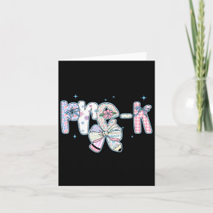 Pre-k First Day Of School Coquette Preppy Pencil F Card