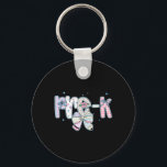 Pre-k First Day Of School Coquette Preppy Pencil F Key Ring<br><div class="desc">Pre-k First Day Of School Coquette Preppy Pencil Floral Bow</div>