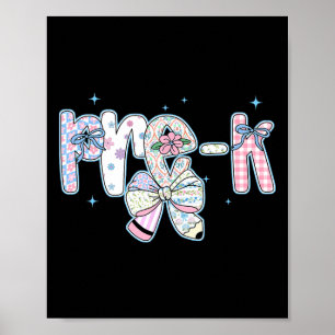 Pre-k First Day Of School Girls Coquette Pencil Bo Poster