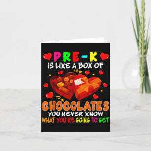 Pre-k Funny Box Of Chocolates Valentine's Day Teac Card