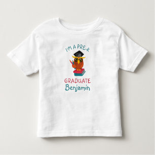 Pre-K Graduate 2022 Owl Funny Graduation Custom Toddler T-Shirt