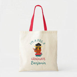 Pre-K Graduate 2023 Owl Funny Graduation Name Fun Tote Bag