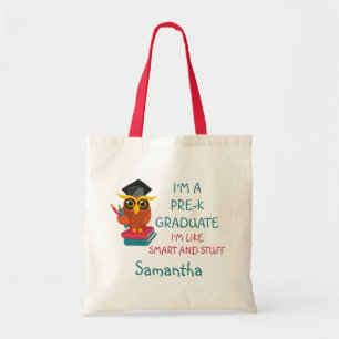 Pre-K Graduate Cute 2022 Owl Funny Graduation Name Tote Bag