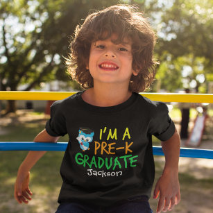 Pre-K Graduate Cute Blue Owl Custom Toddler T-Shirt
