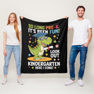 Pre K Graduate Kindergarten Dinosaur T Rex Fleece Blanket