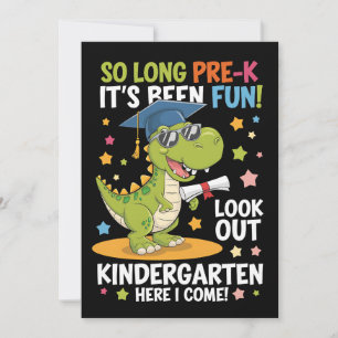 Pre K Graduate Kindergarten Dinosaur T Rex Invitation