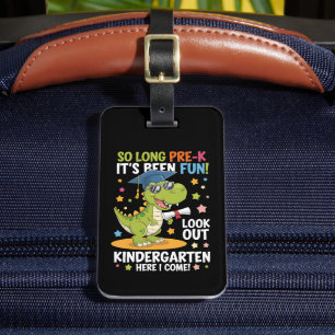 Pre K Graduate Kindergarten Dinosaur T Rex Luggage Tag