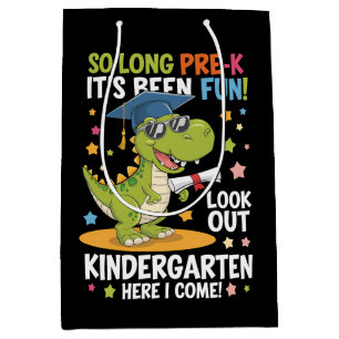 Pre K Graduate Kindergarten Dinosaur T Rex Medium Gift Bag