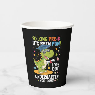 Pre K Graduate Kindergarten Dinosaur T Rex Paper Cups