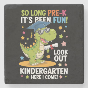 Pre K Graduate Kindergarten Dinosaur T Rex Stone Coaster
