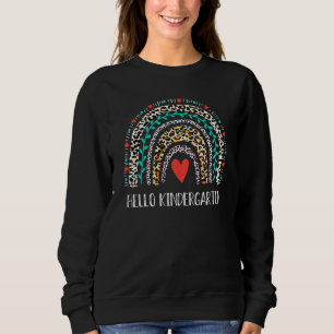 Pre-K Graduated Hello Kindergarten Leopard Rainbow Sweatshirt