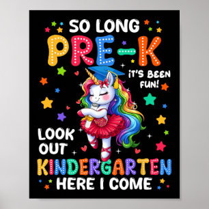 Pre-k Graduation 2025 Unicorn Girl Kindergarten He Poster