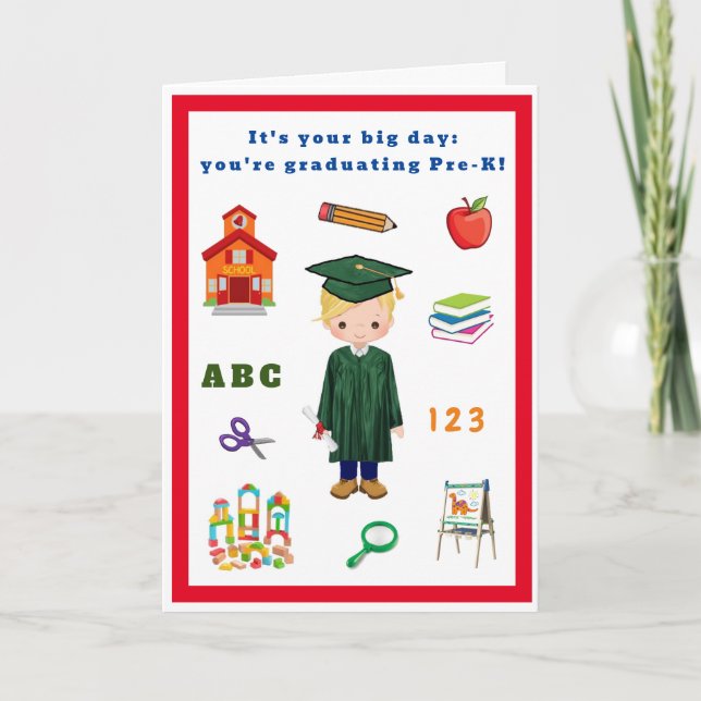 Pre-K Graduation Card for boy (Front)