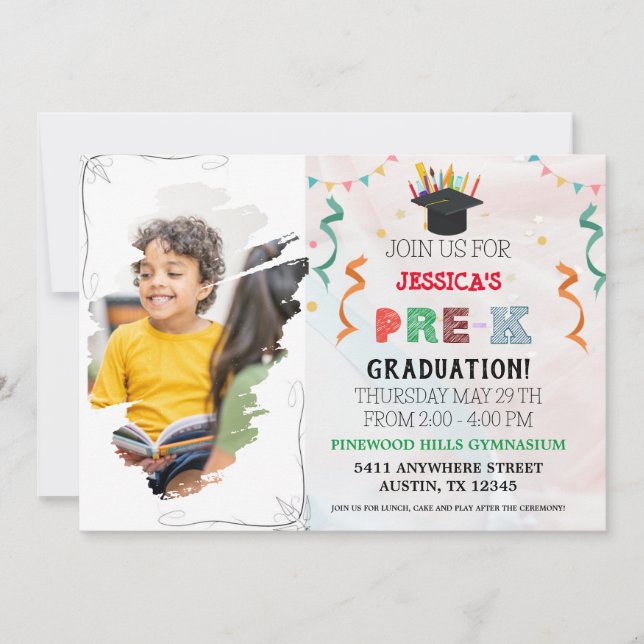 Pre k Graduation invitation (Front)