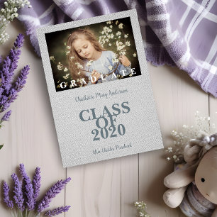 Pre-K Graduation Simple Photo Grey Textile Texture