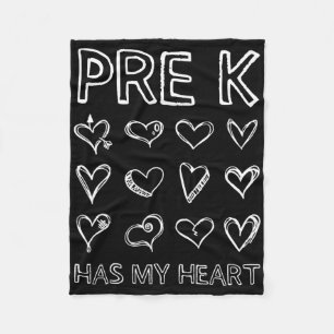 Pre K Has My Heart Teacher Valentines Day Fleece Blanket