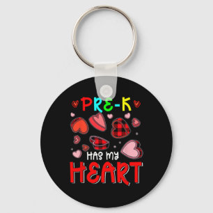 Pre-k Has My Heart Valentine's Hearts Teacher Stud Key Ring