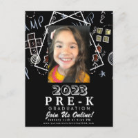 Pre-K Kindergarden Virtual Graduation Chalk Board