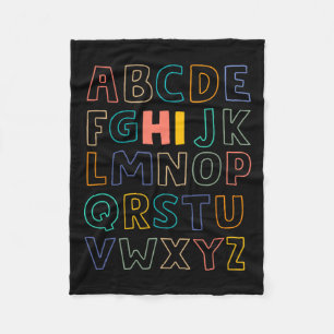 Pre K Kindergarten Hi Alphabet Back To School Teac Fleece Blanket