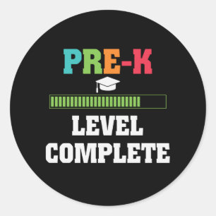Pre-K Level Complete Cute Student Graduation Gift Classic Round Sticker