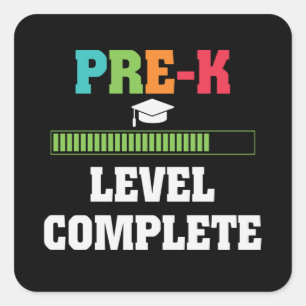 Pre-K Level Complete Cute Student Graduation Gift Square Sticker