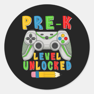 Pre-k Level Unlocked Ck To School Boys Pre-kinderg Classic Round Sticker