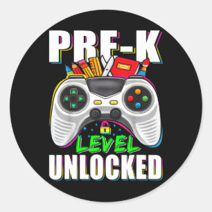 Pre-k Level Unlocked Gamer First Day Of School Boy Classic Round Sticker
