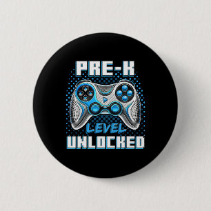 Pre-k Level Unlocked Preschool Gamer Boy First Day 6 Cm Round Badge