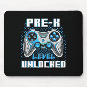 Pre-k Level Unlocked Preschool Gamer Boy First Day Mouse Pad