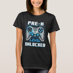 Pre-k Level Unlocked Preschool Gamer Boy First Day T-Shirt