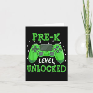 Pre K Level Unlocked Video Game Back To School Boy Card