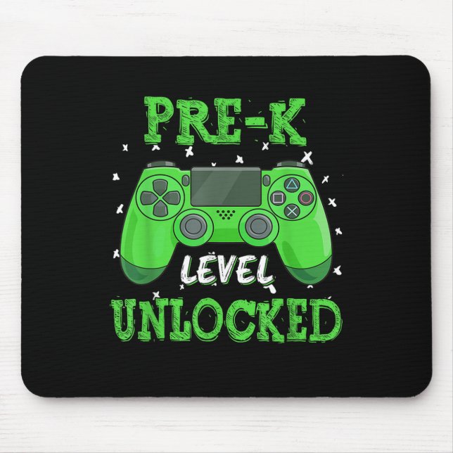 Pre K Level Unlocked Video Game Back To School Boy Mouse Pad (Front)
