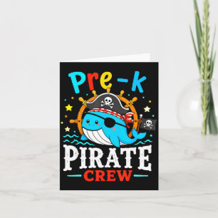 Pre-k pirate crew whale teacher student halloween card