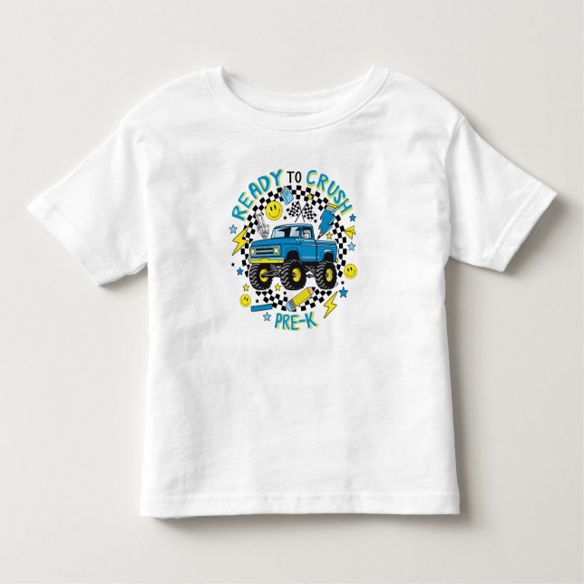 Pre-K Power Ride: Ready to Roll with Style Toddler T-Shirt (Front)