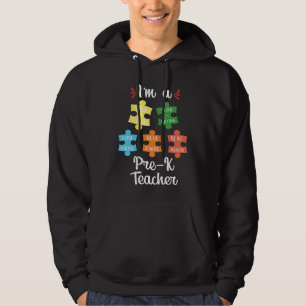 Pre K Preschool Cute Puzzle School Teacher Appreci Hoodie