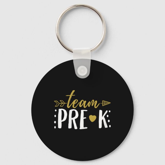 Pre-k Preschool Teacher Student Arrow  Key Ring (Front)