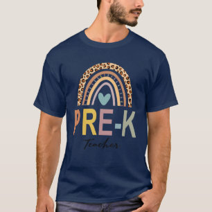 Pre-K Rainbow Leopard Girls Teacher Team Pre-K T-Shirt